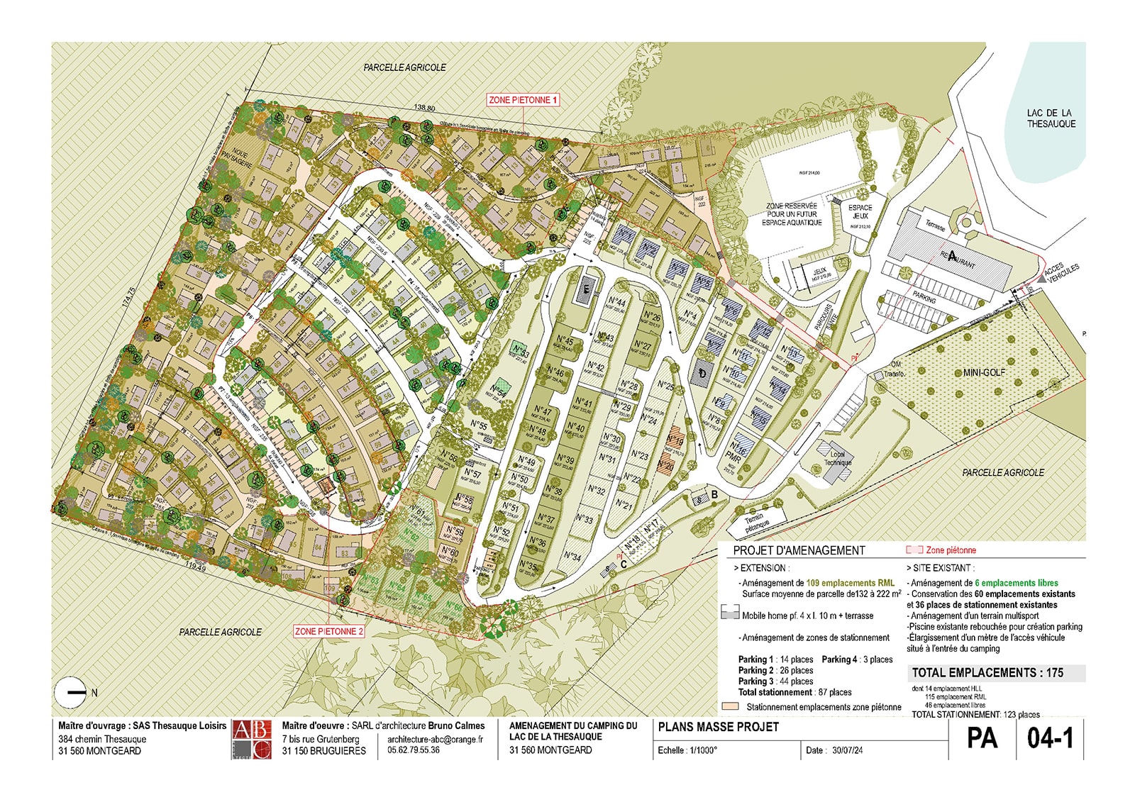 Plan aménagement du camping de la Thesauque