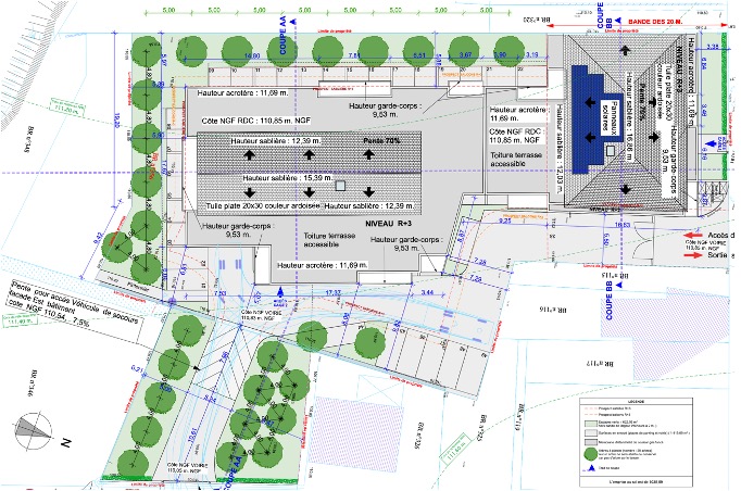 Plan de masse de la Résidence Parenth’eze à Brive-la-Gaillarde – ensemble immobilier de 38 logements conçu par ABC Architecture