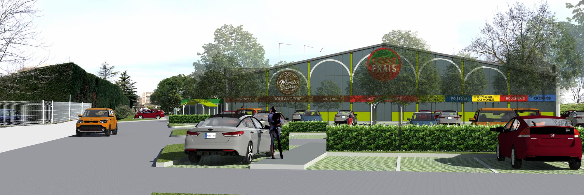 Construction du magasin Grand Frais à Ramonville – bâtiment commercial durable et lumineux conçu par ABC Architecture