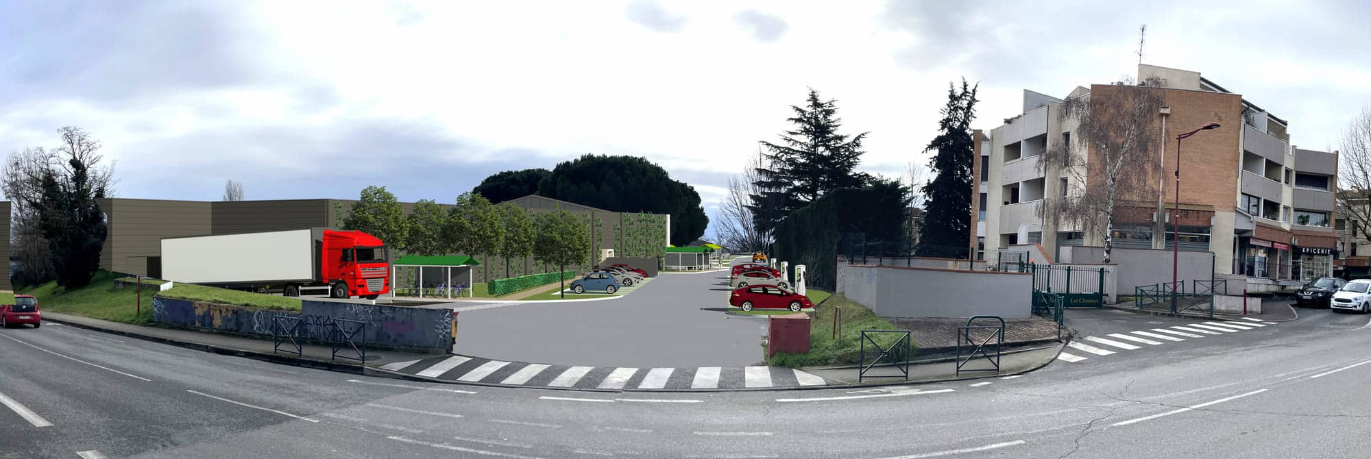 Construction du magasin Grand Frais à Ramonville – bâtiment commercial durable et lumineux conçu par ABC Architecture