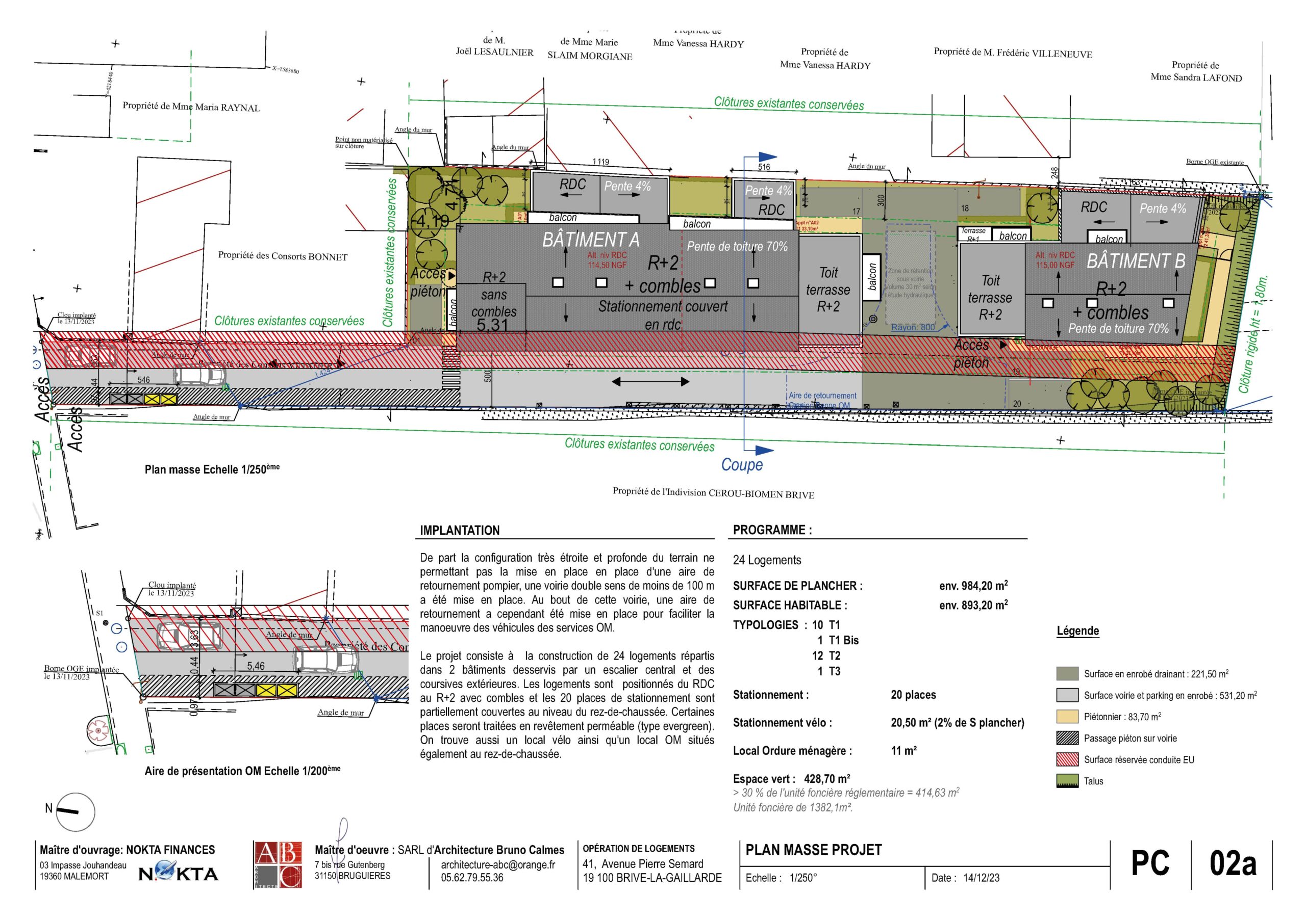 Plan de masse de la Résidence Semard à Brive-la-Gaillarde –